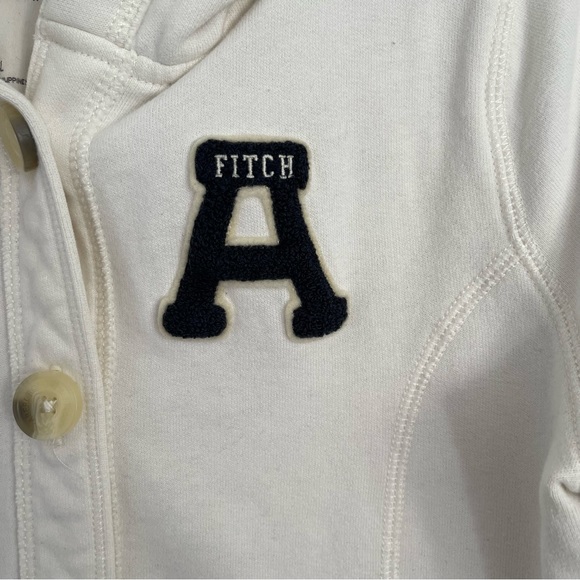 Abercrombie and fitch L cream hoodie varsity style - Picture 5 of 5